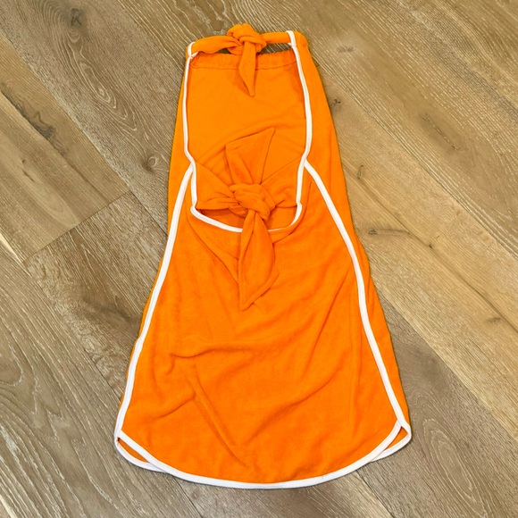Urban Outfitters Orange French Terry Halter Dress Small - Picture 6 of 9